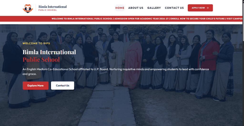 Bimla International Public School Web Portal